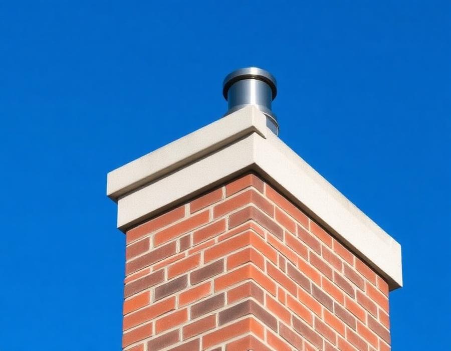 Repaired chimney crown with a new stainless chimney cap